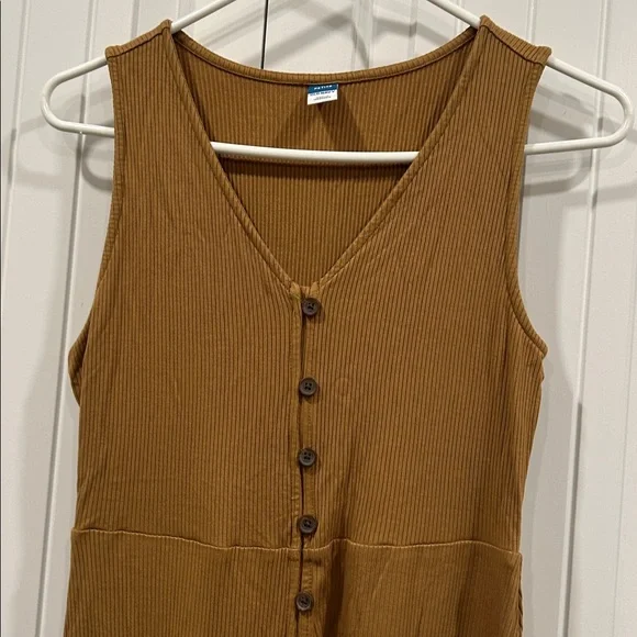 Old Navy Sleeveless Button-Front Tan Dress - Picture 3 of 6